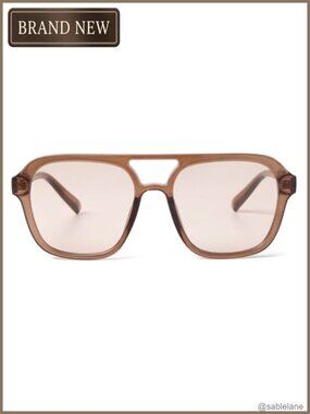 Retro Aviator Sunglasses for Women Men 70s Oversized Pilot Shades Plastic Frame